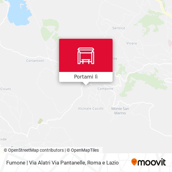 Mappa Fumone | Via Alatri Via Pantanelle