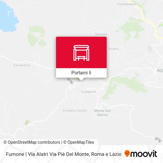Mappa Fumone | Via Alatri Via Piè Del Monte