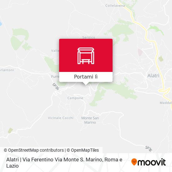 Mappa Alatri | Via Ferentino Via Monte S. Marino