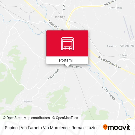 Mappa Supino | Via Farneto Via Morolense