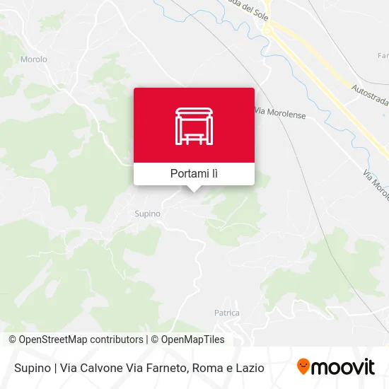 Mappa Supino | Via Calvone Via Farneto