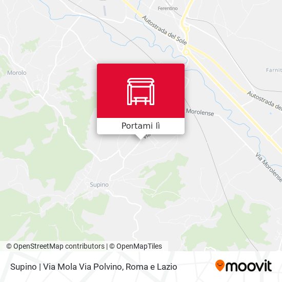 Mappa Supino | Via Mola Via Polvino