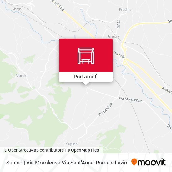Mappa Supino | Via Morolense Via Sant'Anna