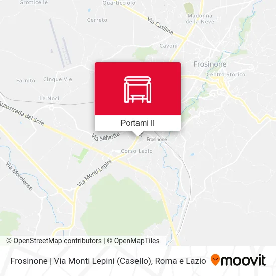 Mappa Frosinone | Via Monti Lepini (Casello)