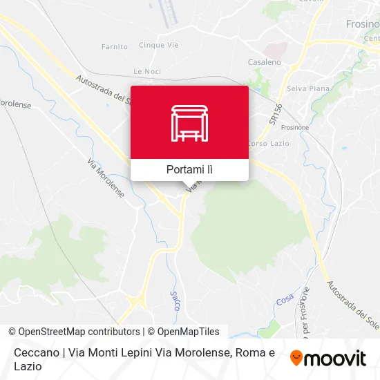 Mappa Ceccano | Via Monti Lepini Via Morolense