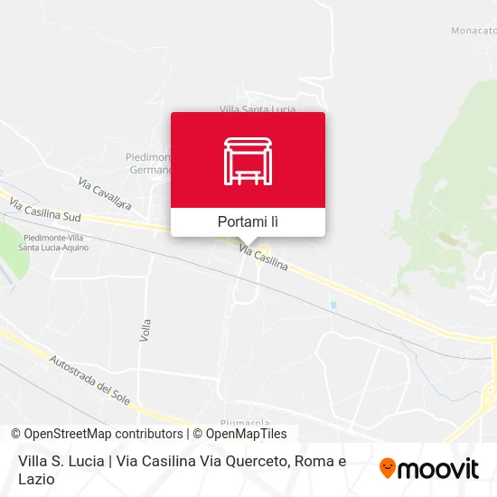 Mappa Villa S. Lucia | Via Casilina Via Querceto