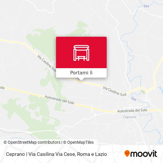 Mappa Ceprano | Via Casilina Via Cese