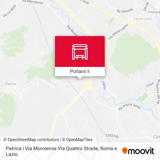 Mappa Patrica | Via Morolense Via Quattro Strade