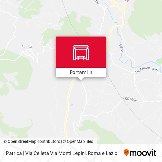 Mappa Patrica | Via Celleta Via Monti Lepini