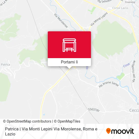 Mappa Patrica | Via Monti Lepini Via Morolense