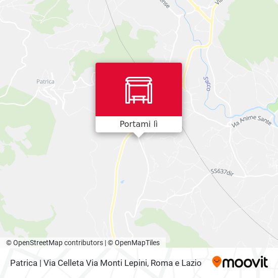 Mappa Patrica | Via Celleta Via Monti Lepini