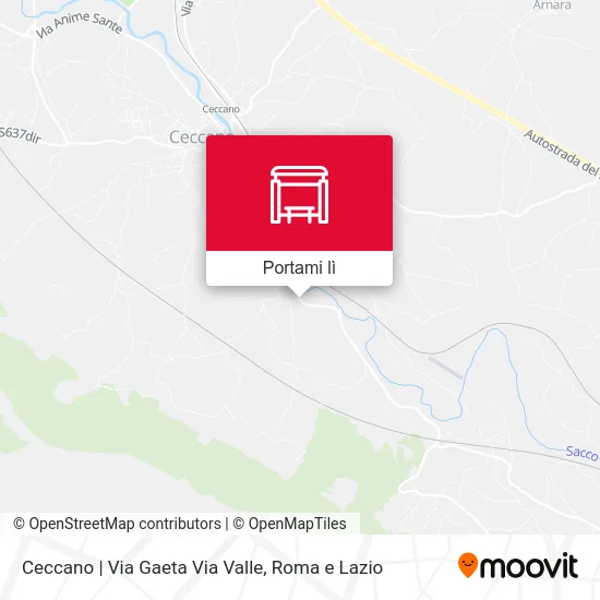 Mappa Ceccano | Via Gaeta Via Valle