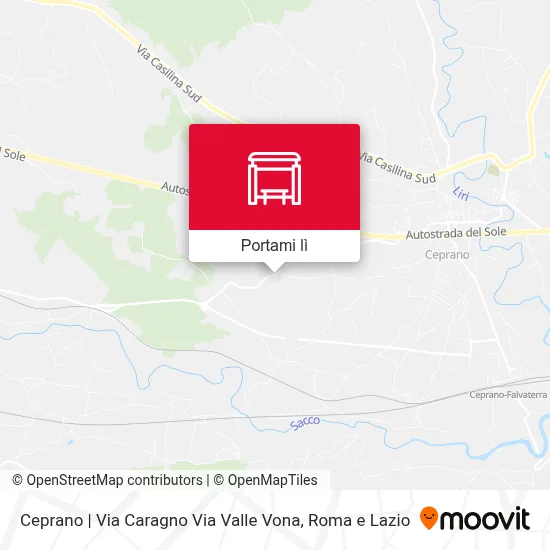 Mappa Ceprano | Via Caragno Via Valle Vona
