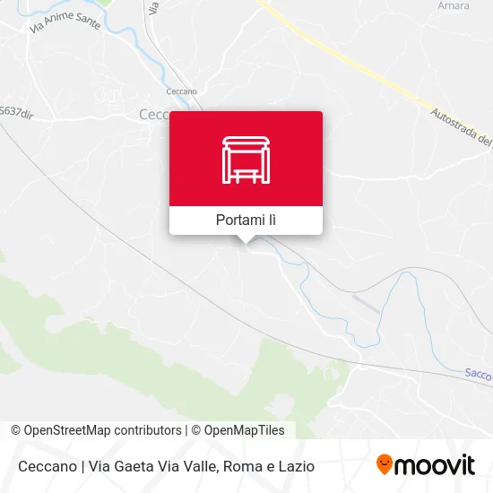 Mappa Ceccano | Via Gaeta Via Valle