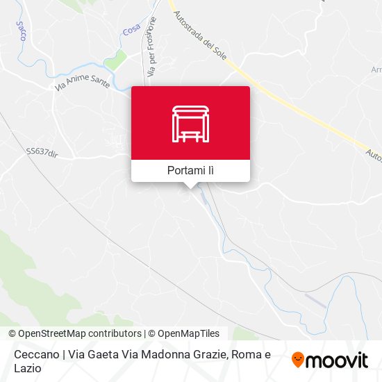Mappa Ceccano | Via Gaeta Via Madonna Grazie