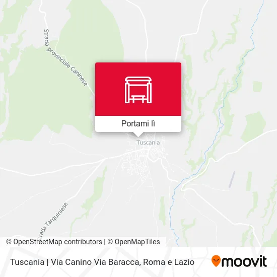 Mappa Tuscania | Via Canino Via Baracca