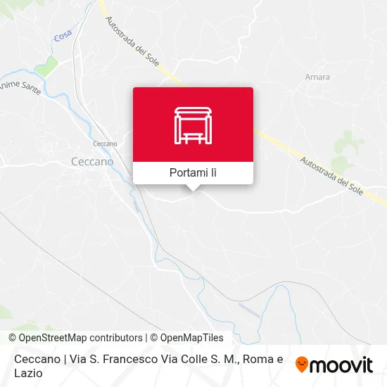 Mappa Ceccano | Via S. Francesco Via Colle S. M.