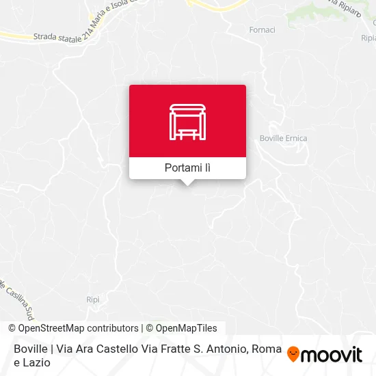 Mappa Boville | Via Ara Castello Via Fratte S. Antonio