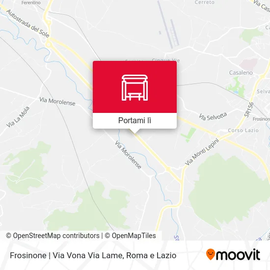 Mappa Frosinone | Via Vona Via Lame
