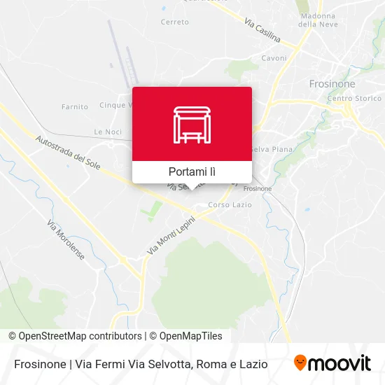 Mappa Frosinone | Via Fermi Via Selvotta