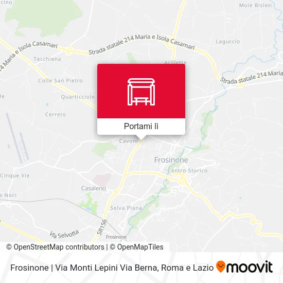 Mappa Frosinone | Via Monti Lepini Via Berna
