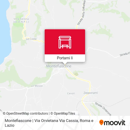Mappa Montefiascone | Via Orvietana Via Cassia