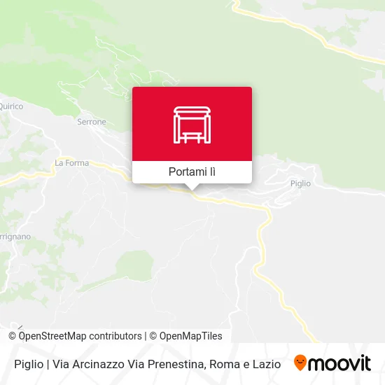 Mappa Piglio | Via Arcinazzo Via Prenestina