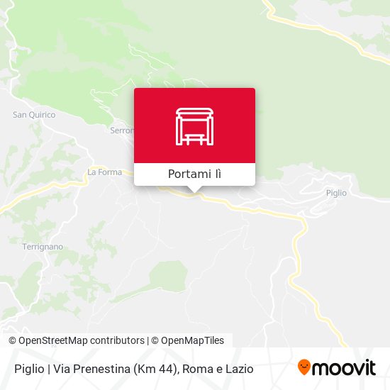Mappa Piglio | Via Prenestina (Km 44)