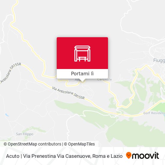 Mappa Acuto | Via Prenestina Via Casenuove