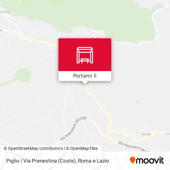 Mappa Piglio | Via Prenestina (Coste)