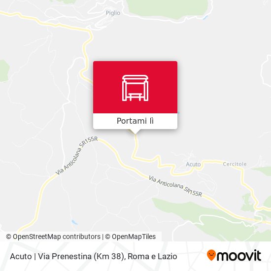 Mappa Acuto | Via Prenestina (Km 38)