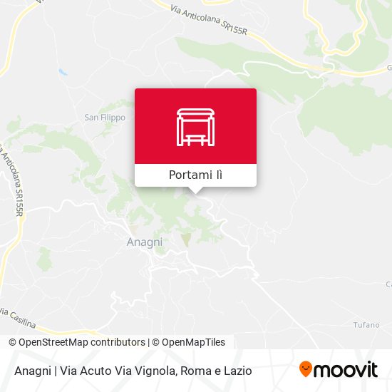 Mappa Anagni | Via Acuto Via Vignola