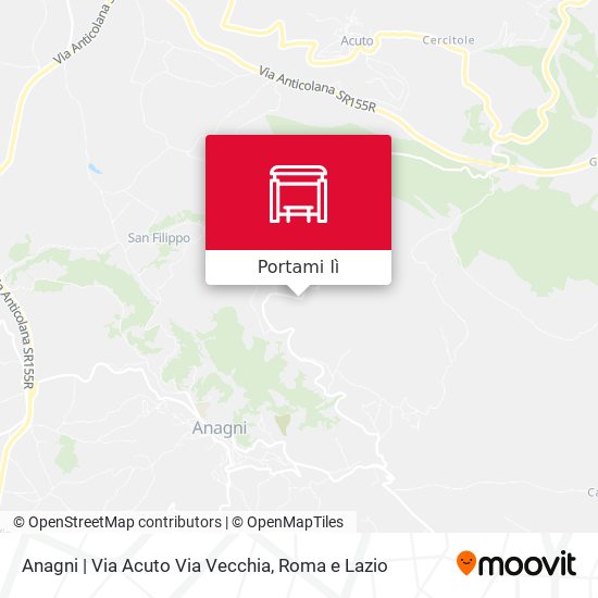 Mappa Anagni | Via Acuto Via Vecchia