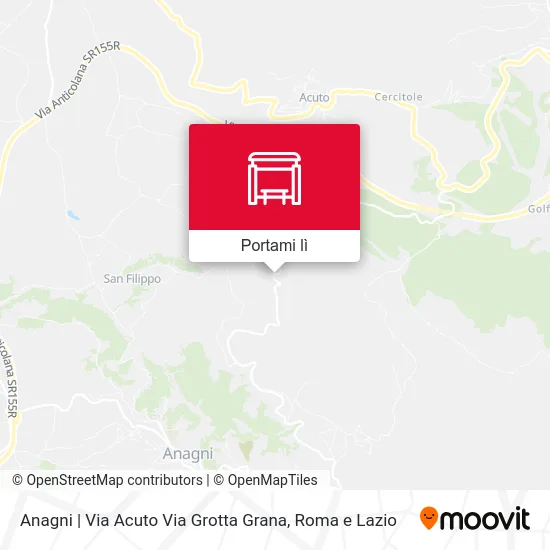 Mappa Anagni | Via Acuto Via Grotta Grana