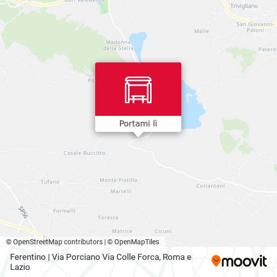 Mappa Ferentino | Via Porciano Via Colle Forca
