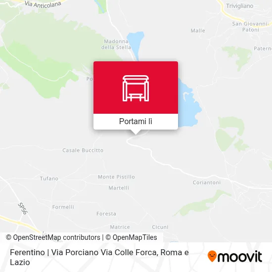 Mappa Ferentino | Via Porciano Via Colle Forca