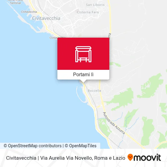 Mappa Civitavecchia | Via Aurelia Via Novello