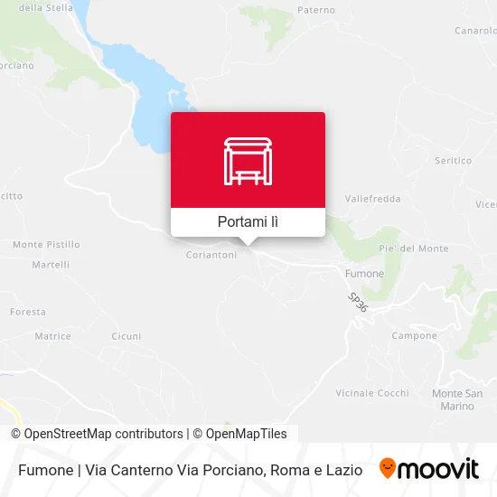 Mappa Fumone | Via Canterno Via Porciano