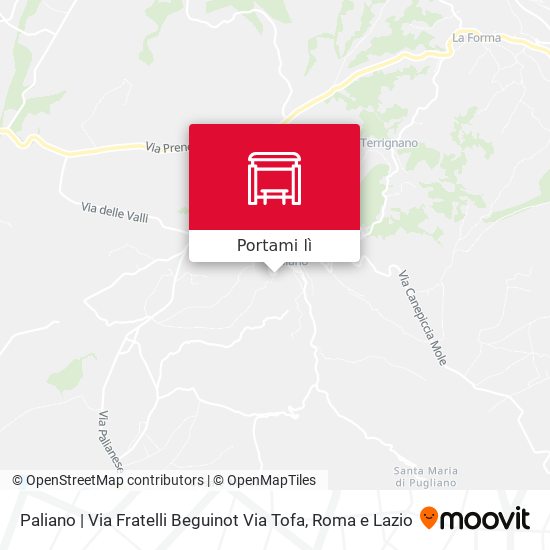 Mappa Paliano | Via Fratelli Beguinot Via Tofa