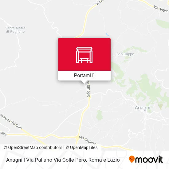 Mappa Anagni | Via Paliano Via Colle Pero