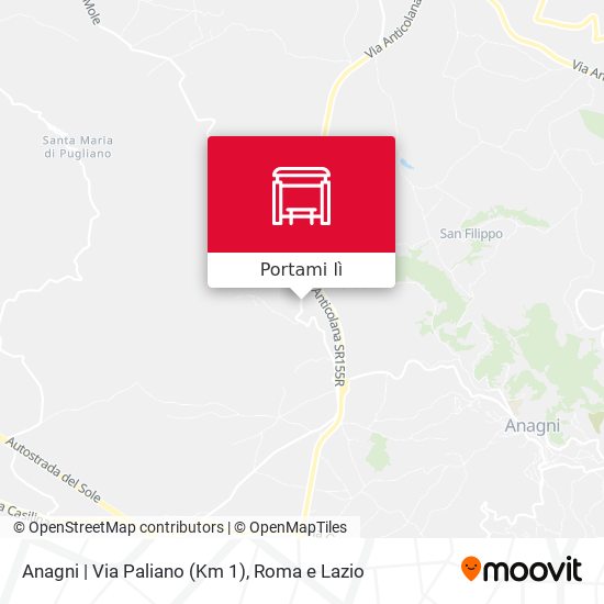 Mappa Anagni | Via Paliano (Km 1)