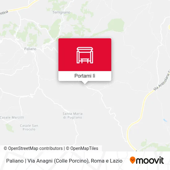 Mappa Paliano | Via Anagni (Colle Porcino)