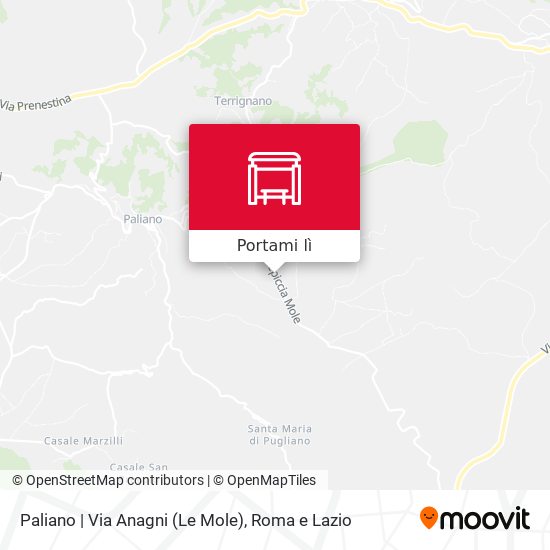 Mappa Paliano | Via Anagni (Le Mole)