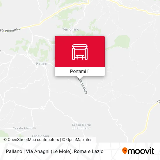 Mappa Paliano | Via Anagni (Le Mole)
