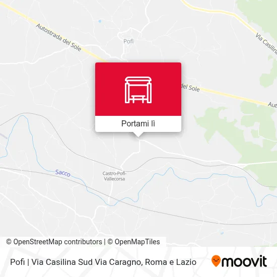 Mappa Pofi | Via Casilina Sud Via Caragno