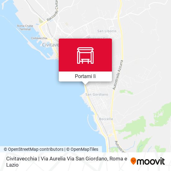 Mappa Civitavecchia | Via Aurelia Via San Giordano