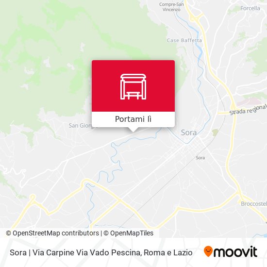 Mappa Sora | Via Carpine Via Vado Pescina