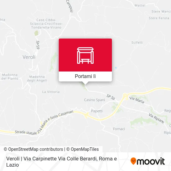 Mappa Veroli | Via Carpinette Via Colle Berardi
