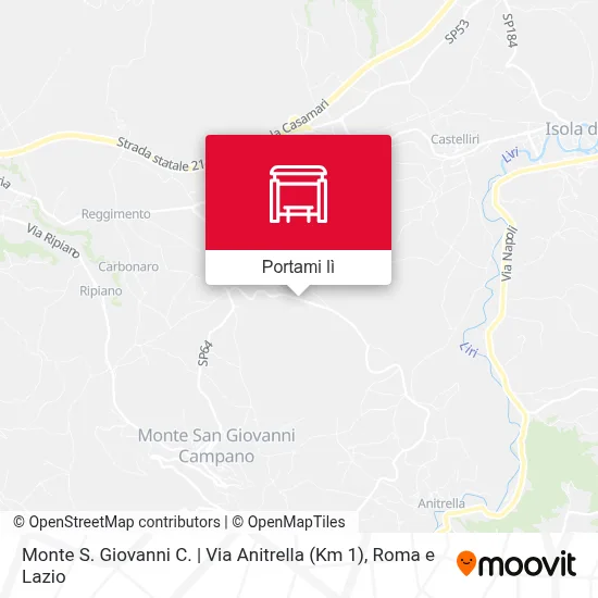 Mappa Monte S. Giovanni C. | Via Anitrella (Km 1)