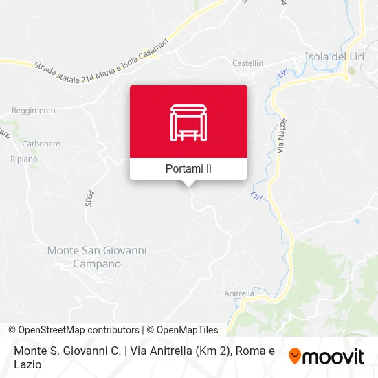 Mappa Monte S. Giovanni C. | Via Anitrella (Km 2)